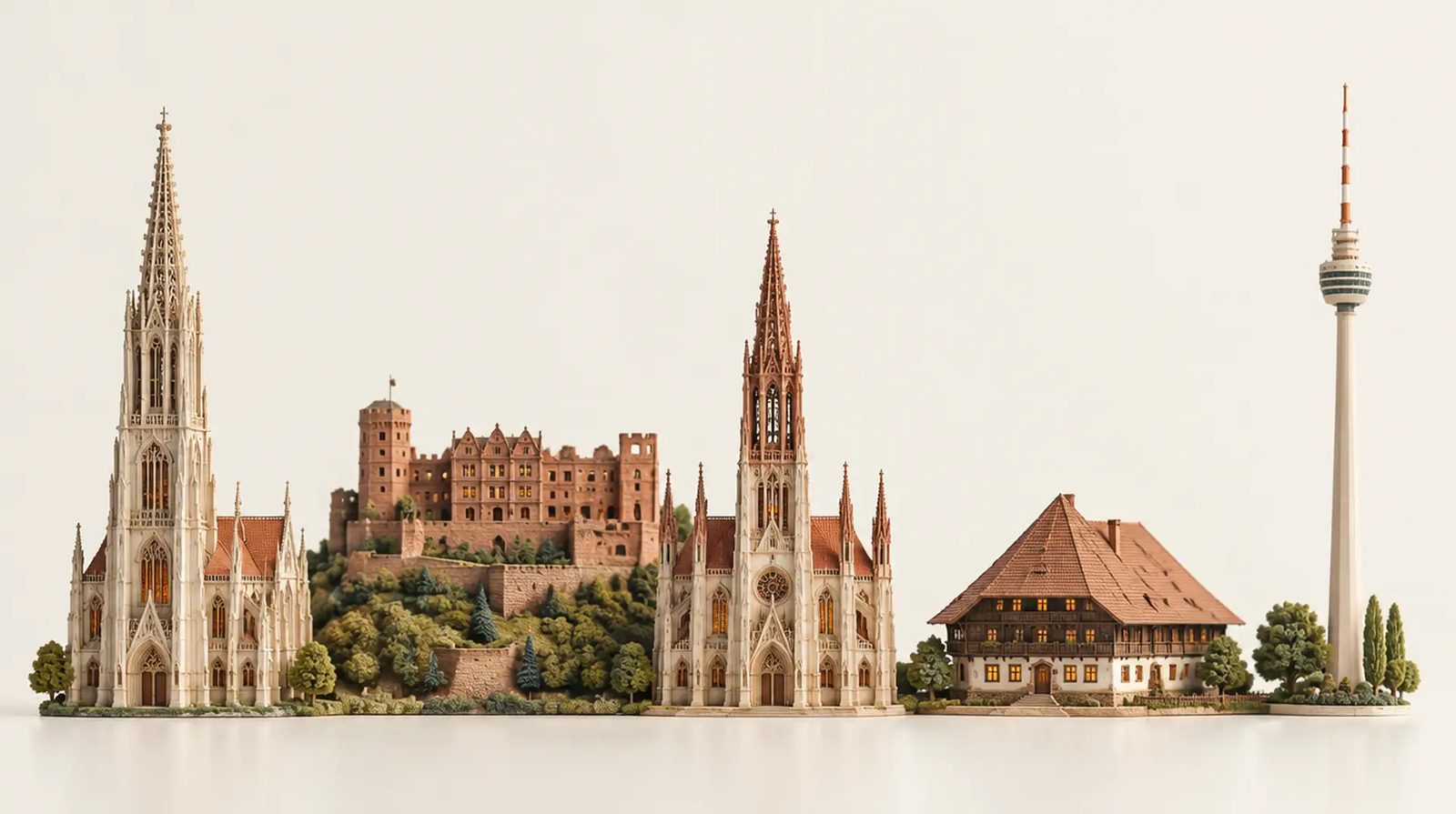 Modell mit Wahrzeichen von Baden-Württemberg