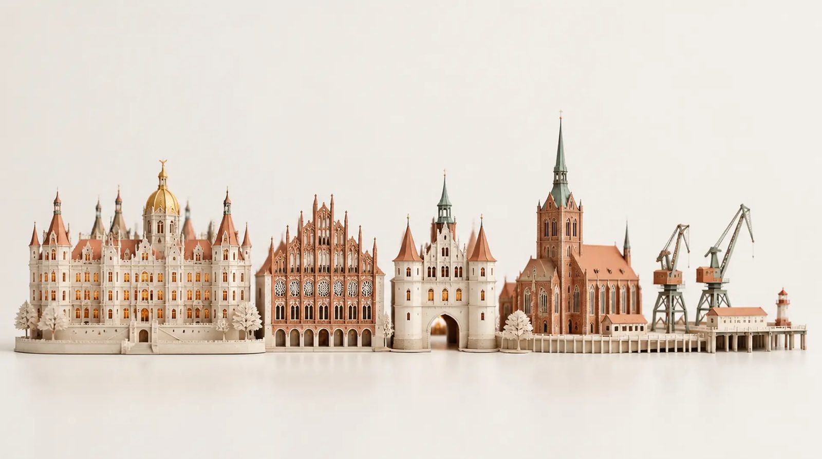 Modell mit Wahrzeichen von Mecklenburg-Vorpommern