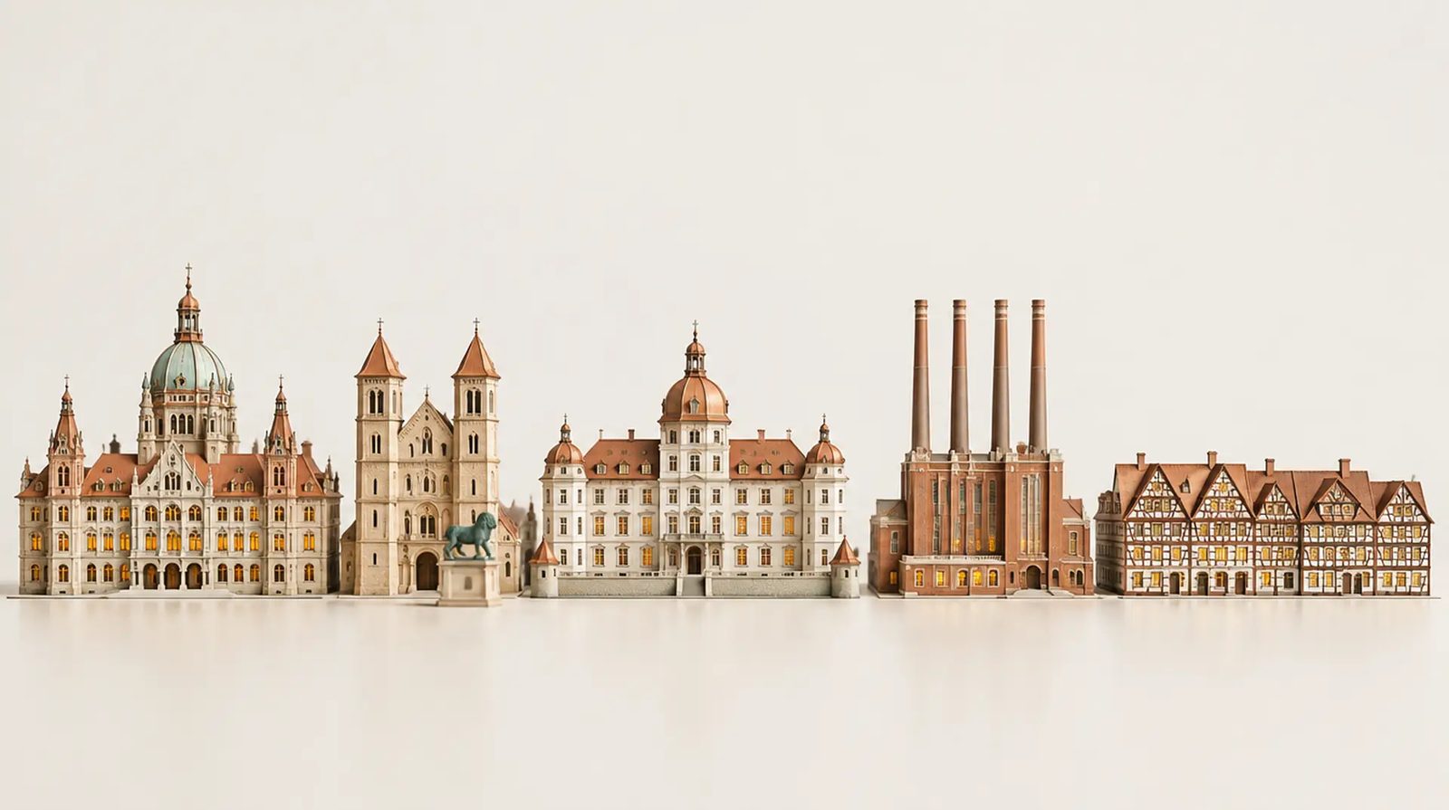 Modell mit Wahrzeichen von Niedersachsen