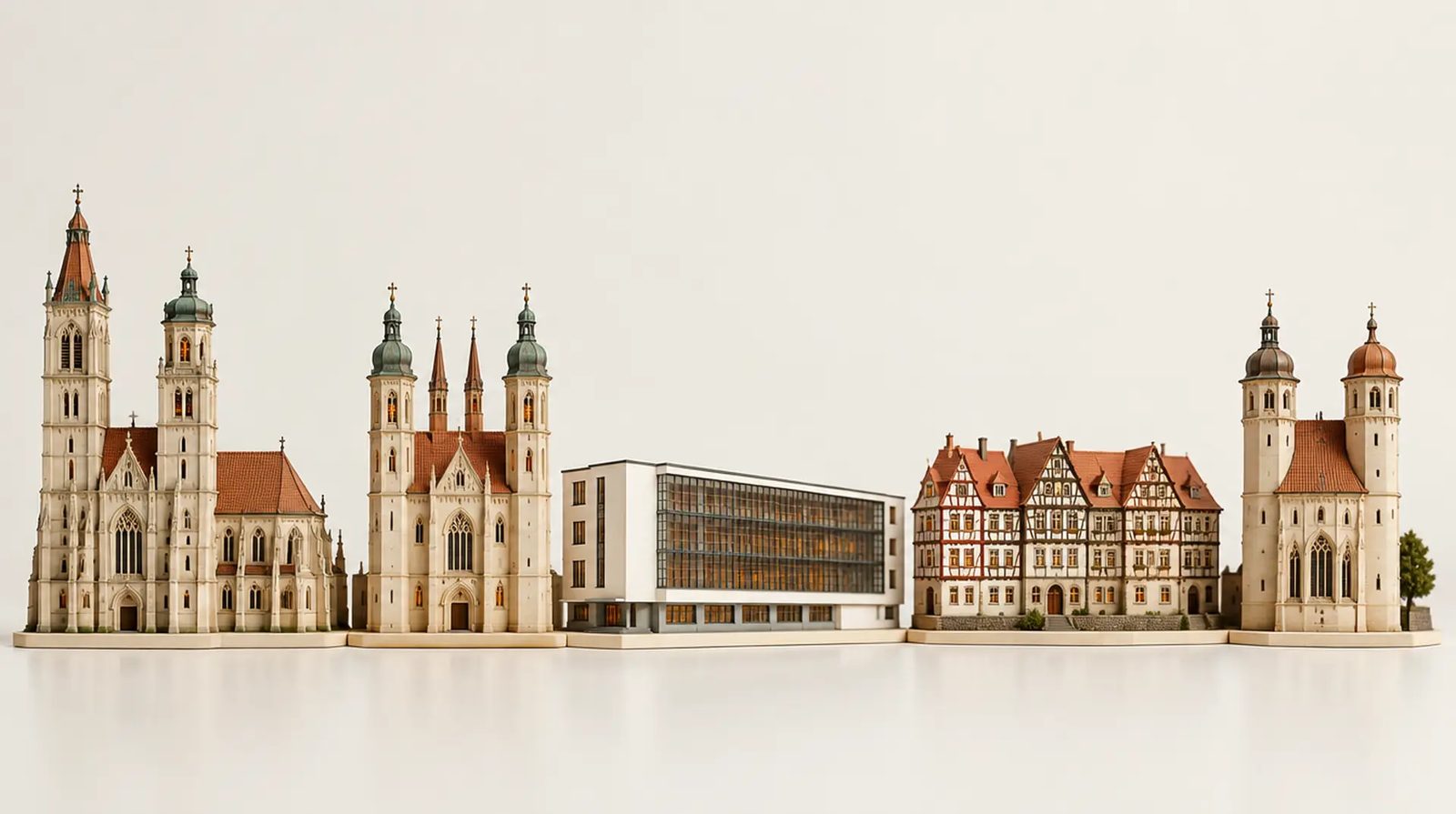 Modell mit Wahrzeichen von Sachsen-Anhalt