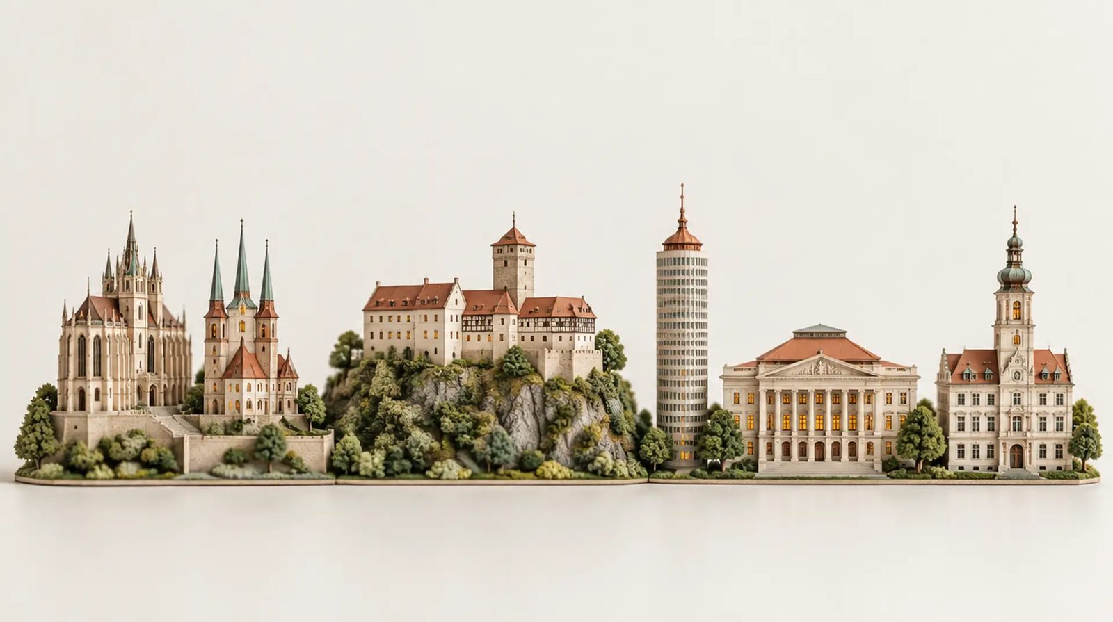 Modell mit Wahrzeichen von Thüringen